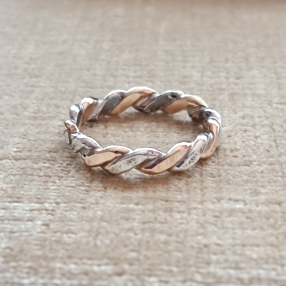 Gold and Silver Tone Twisted Band - Picture 5 of 7